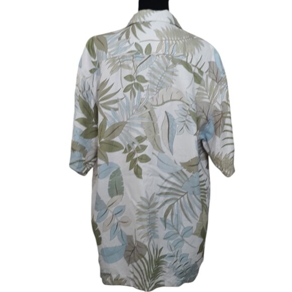 Tommy Bahama Men's Shirt Short Sleeve Button Down Silk Cotton Tropical Ferns XL - Picture 3 of 8